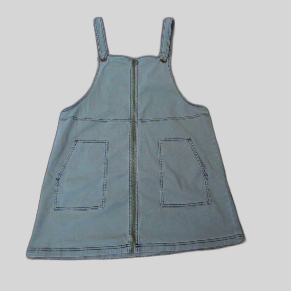 SO Women's Zip Front Overall Pinafore Dress Cotton Olive  Cottagecore XXL EUC - Picture 3 of 10